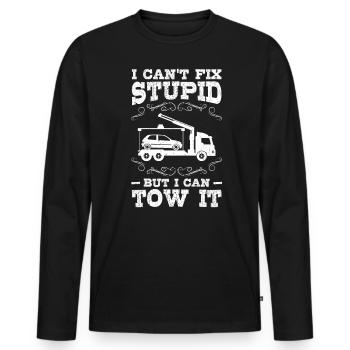 Je peux remorquer la stupidité - T-shirt manches longues Premium bio Homme - noir - Devant - Nico (187cm)