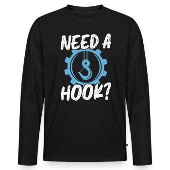 Brauche Einen Haken - Abschleppwagenfahrer - Männer Premium Bio Langarmshirt - Schwarz - Vorne - Nico (187cm)