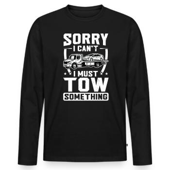 Ich Muss Etwas Abschleppen - Abschleppwagenfahrer - Männer Premium Bio Langarmshirt - Schwarz - Vorne - Nico (187cm)