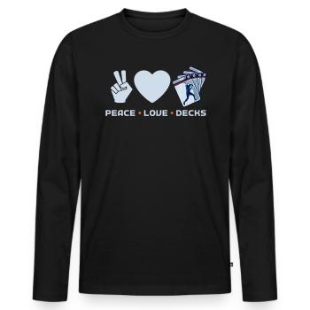 Peace Love Decks - Trading Card - Men's Premium Organic Long Sleeve Shirt - black - Front - Nico (187cm)