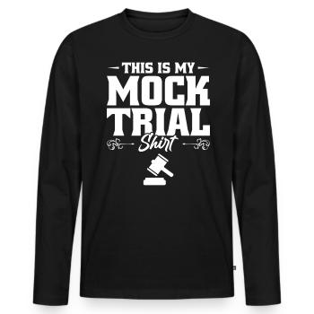 Étudiant en droit - ceci est mon processus simulé - T-shirt manches longues Premium bio Homme - noir - Devant - Nico (187cm)