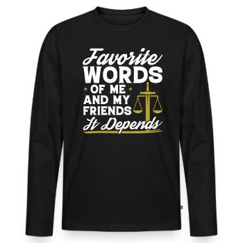 Funny law student - Men's Premium Organic Long Sleeve Shirt - black - Front - Nico (187cm)
