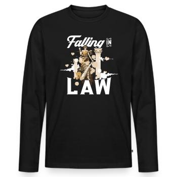 Falling In Law - Jurastudent - Männer Premium Bio Langarmshirt - Schwarz - Vorne - Nico (187cm)
