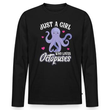 Une pieuvre peut frapper 8 personnes à la fois - T-shirt manches longues Premium bio Homme - noir - Devant - Nico (187cm)