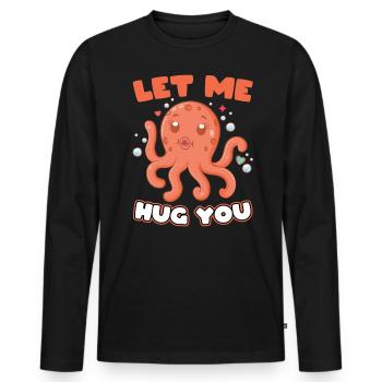 Laisse-moi t’embrasser - Octopus - T-shirt manches longues Premium bio Homme - noir - Devant - Nico (187cm)