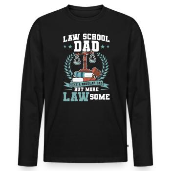Papa de la faculté de droit - comme un père normal, mais - T-shirt manches longues Premium bio Homme - noir - Devant - Nico (187cm)
