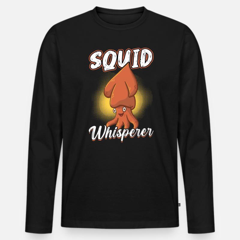 Tintenfischflüsterer - Männer Premium Bio Langarmshirt - Schwarz