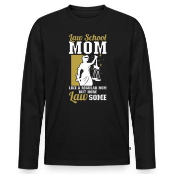Maman de la faculté de droit - comme une mère normale, mais - T-shirt manches longues Premium bio Homme - noir - Devant - Nico (187cm)