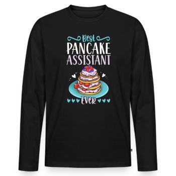 Best Pancake Assistant Ever - Men's Premium Organic Long Sleeve Shirt - black - Front - Nico (187cm)