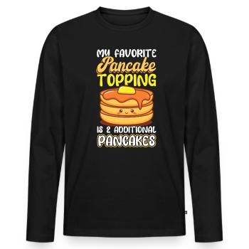 Garniture de crêpes préférée – Pancake Maker - T-shirt manches longues Premium bio Homme - noir - Devant - Nico (187cm)