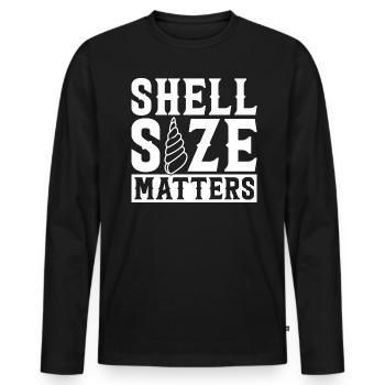 Shell Size Matters - Muschel - Männer Premium Bio Langarmshirt - Schwarz - Vorne - Nico (187cm)