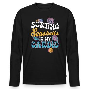 Sorting mussels is my cardio - Men's Premium Organic Long Sleeve Shirt - black - Front - Nico (187cm)
