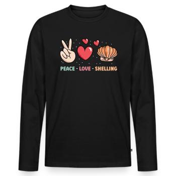 Peace - Love - Peeling - Shell - Men's Premium Organic Long Sleeve Shirt - black - Front - Nico (187cm)