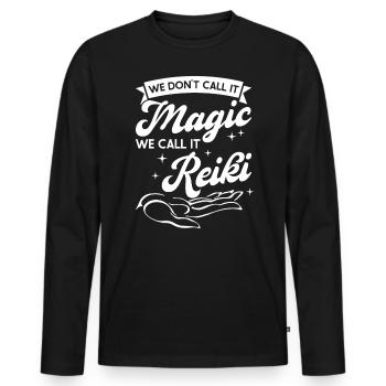 We don't call it magic – we call it Reiki - Men's Premium Organic Long Sleeve Shirt - black - Front - Nico (187cm)