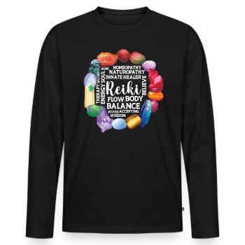 Reiki-praktizierender - Männer Premium Bio Langarmshirt - Schwarz - Vorne - Nico (187cm)