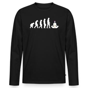 Entwicklung Eines Reiki-praktizierenden - Männer Premium Bio Langarmshirt - Schwarz - Vorne - Nico (187cm)