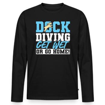 Plongée à quai - Mouillez-vous ou rentrez chez vous - T-shirt manches longues Premium bio Homme - noir - Devant - Nico (187cm)