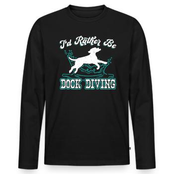 Ich Würde Eher Dock-tauchen Sein - Männer Premium Bio Langarmshirt - Schwarz - Vorne - Nico (187cm)
