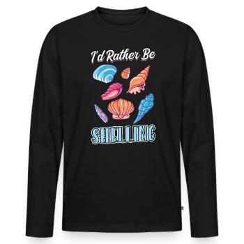 I'd rather peel - Seashell - Men's Premium Organic Long Sleeve Shirt - black - Front - Nico (187cm)
