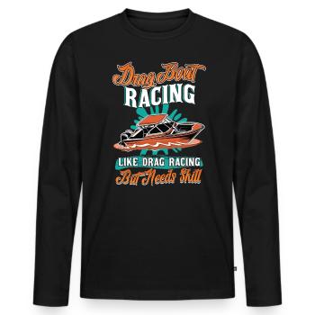 Course de dragster - comme les courses de dragsters, mais nécessite - T-shirt manches longues Premium bio Homme - noir - Devant - Nico (187cm)