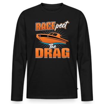 Racepect The Drag - Drag-boat-race - Men's Premium Organic Long Sleeve Shirt - black - Front - Nico (187cm)