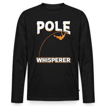 Pole Whisperer - Pole Jumping - Men's Premium Organic Long Sleeve Shirt - black - Front - Nico (187cm)