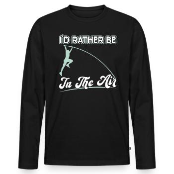 Ich Wäre Lieber In Der Luft - Pole Jumping - Männer Premium Bio Langarmshirt - Schwarz - Vorne - Nico (187cm)