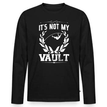 Ce n’est pas mon saut – saut à la perche - T-shirt manches longues Premium bio Homme - noir - Devant - Nico (187cm)