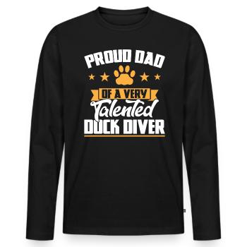 Fier père d’un chien très talentueux - T-shirt manches longues Premium bio Homme - noir - Devant - Nico (187cm)