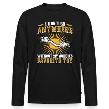 Le jouet préféré de moi et de mon chien - T-shirt manches longues Premium bio Homme - noir - Devant - Nico (187cm)