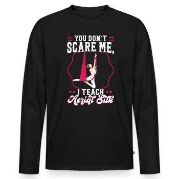 I Teach Aerial Silk - Aerialist - Men's Premium Organic Long Sleeve Shirt - black - Front - Nico (187cm)