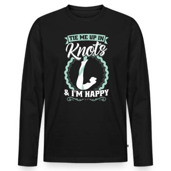 Tie Me Up In Knots - Aerialist - Men's Premium Organic Long Sleeve Shirt - black - Front - Nico (187cm)