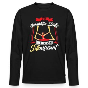 Mes compétences acrobatiques ont augmenté SILKnificant - T-shirt manches longues Premium bio Homme - noir - Devant - Nico (187cm)