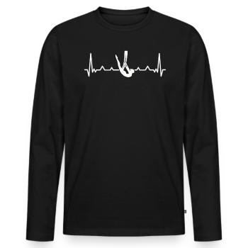 Aerial Silk Heartbeat Love - Aerialist - Men's Premium Organic Long Sleeve Shirt - black - Front - Nico (187cm)