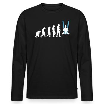 Evolution Of An Aerialist - Aerial Silk - Men's Premium Organic Long Sleeve Shirt - black - Front - Nico (187cm)