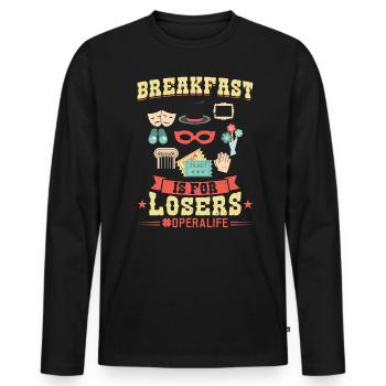 No Breakfast - Operalife - Opera Singer - Men's Premium Organic Long Sleeve Shirt - black - Front - Nico (187cm)