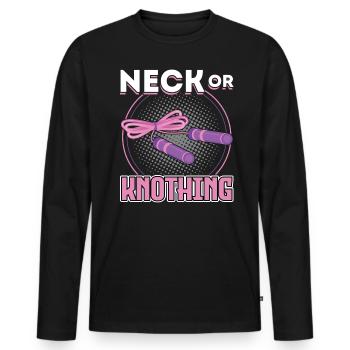 Neck Or Knothing - Jump Rope - Men's Premium Organic Long Sleeve Shirt - black - Front - Nico (187cm)