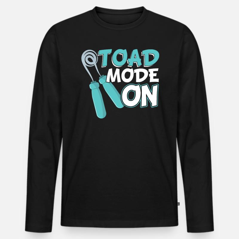 Toad Mode On - Jump Rope - Männer Premium Bio Langarmshirt - Schwarz