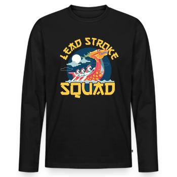 Lead Stroke Squad - Dragon Boat - Männer Premium Bio Langarmshirt - Schwarz - Vorne - Nico (187cm)