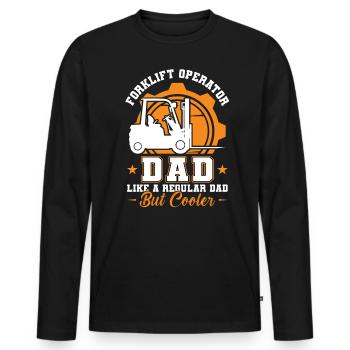 Forklift Operator Dad - Männer Premium Bio Langarmshirt - Schwarz - Vorne - Nico (187cm)