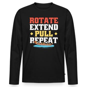 Rotate Extend Pull Repeat - Dragon Boat Racing - Männer Premium Bio Langarmshirt - Schwarz - Vorne - Nico (187cm)