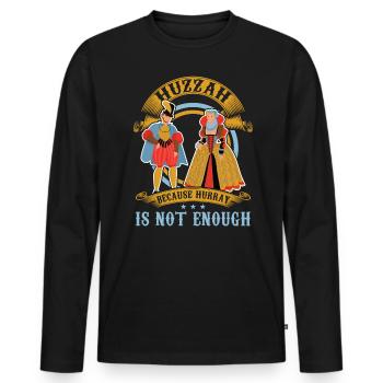 Huzzah Because Hurray Is Not Enough - Ren Faire - Men's Premium Organic Long Sleeve Shirt - black - Front - Nico (187cm)