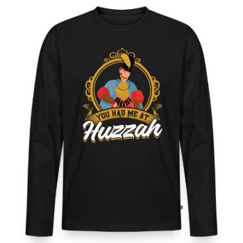 Tu m’as eu à Huzzah - Ren Faire - T-shirt manches longues Premium bio Homme - noir - Devant - Nico (187cm)