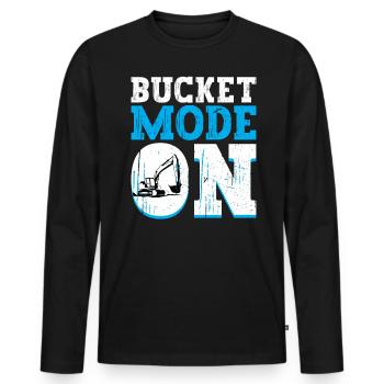 Bucket Mode On - Excavator Operator - Männer Premium Bio Langarmshirt - Schwarz - Vorne - Nico (187cm)