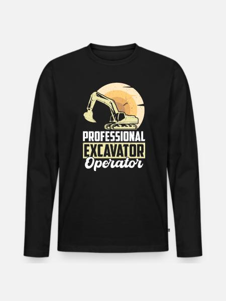 Professional Excavator Operator - Männer Premium Bio Langarmshirt - Schwarz
