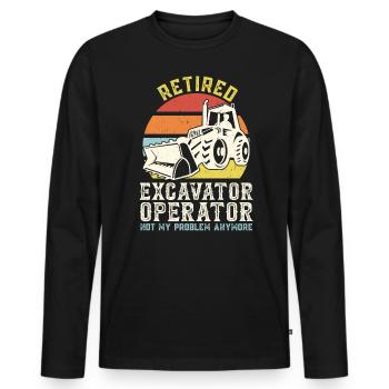 Retired Excavator Operator - Männer Premium Bio Langarmshirt - Schwarz - Vorne - Nico (187cm)