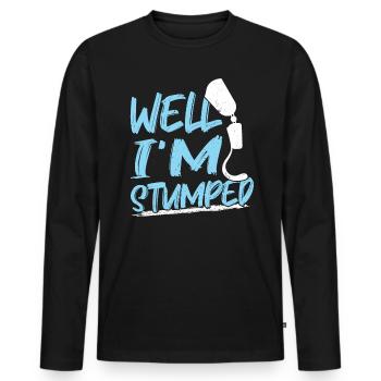 Eh bien, je suis perplexe - Prothèse de jambe - T-shirt manches longues Premium bio Homme - noir - Devant - Nico (187cm)