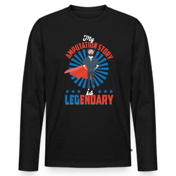 My Amputation Story Is LEGendary - Leg Prosthesis - Männer Premium Bio Langarmshirt - Schwarz - Vorne - Nico (187cm)