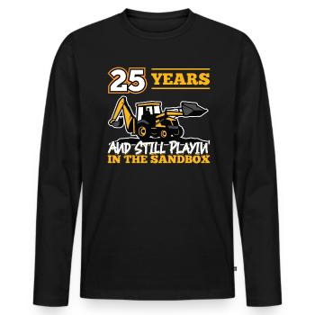 25 Jahre - 25 Jahre Alt - 25. Geburtstag - Bagger - Männer Premium Bio Langarmshirt - Schwarz - Vorne - Nico (187cm)