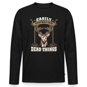 Easily Distracted By Dead Things - Taxidermy - Männer Premium Bio Langarmshirt - Schwarz - Vorne - Nico (187cm)